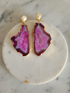 Pinker Edelsteinschmuck in Form von Edelsteinohrringen aus München